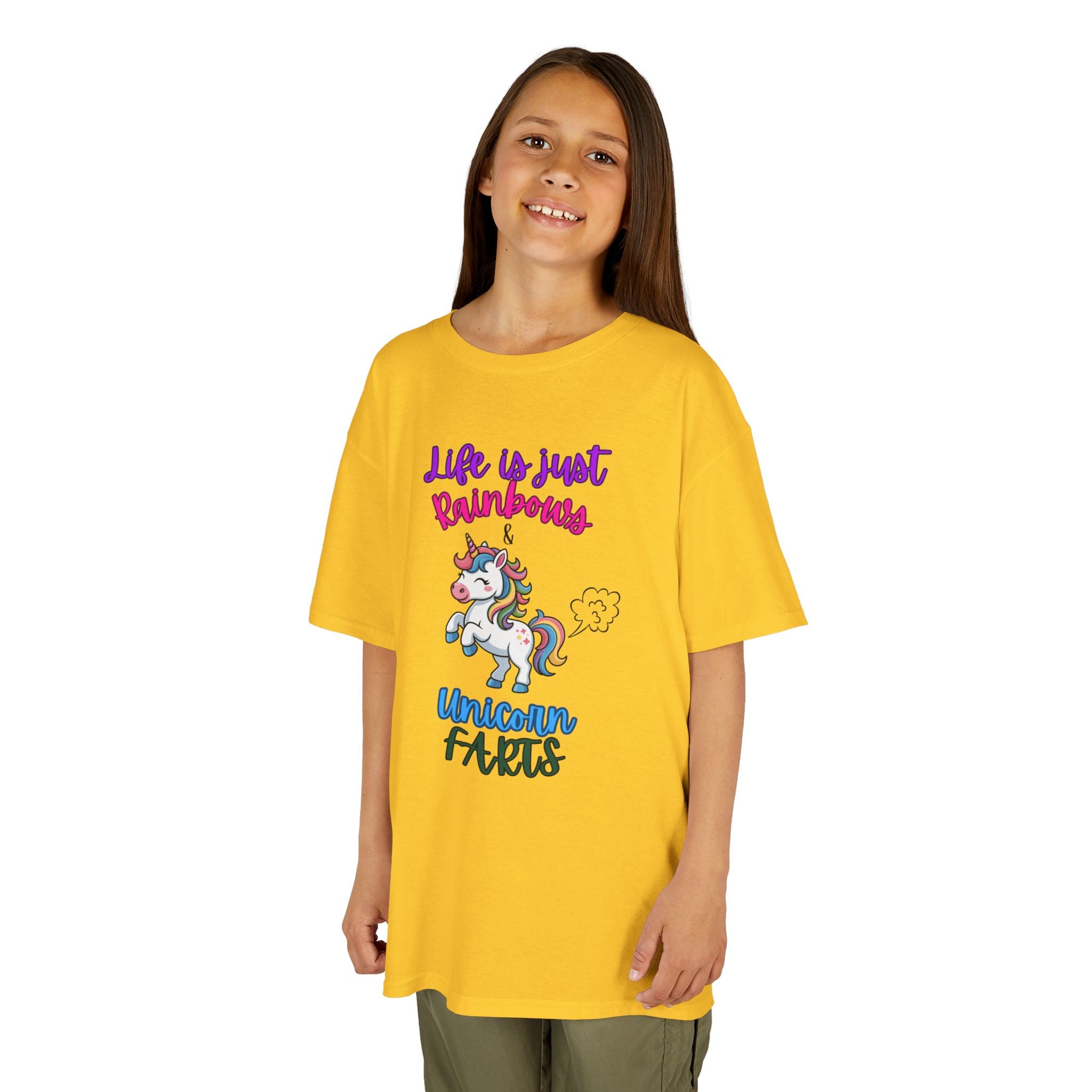 Kids T-Shirt — "Life Is Just Rainbows, Unicorn Facts" Cute Unicorn Tee for Girls & Boys