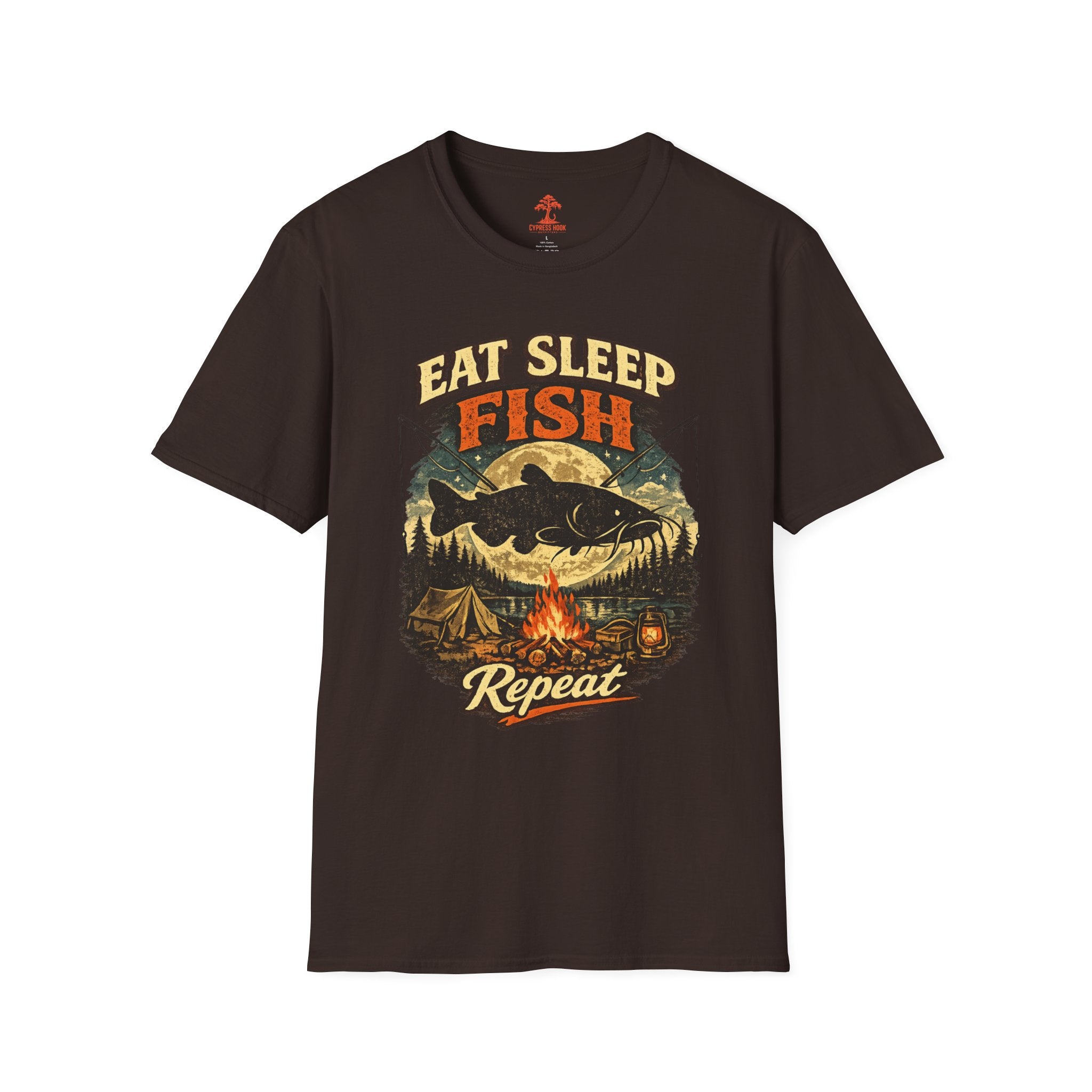 Eat Sleep Fishing Repeat Vintage Camping T-Shirt