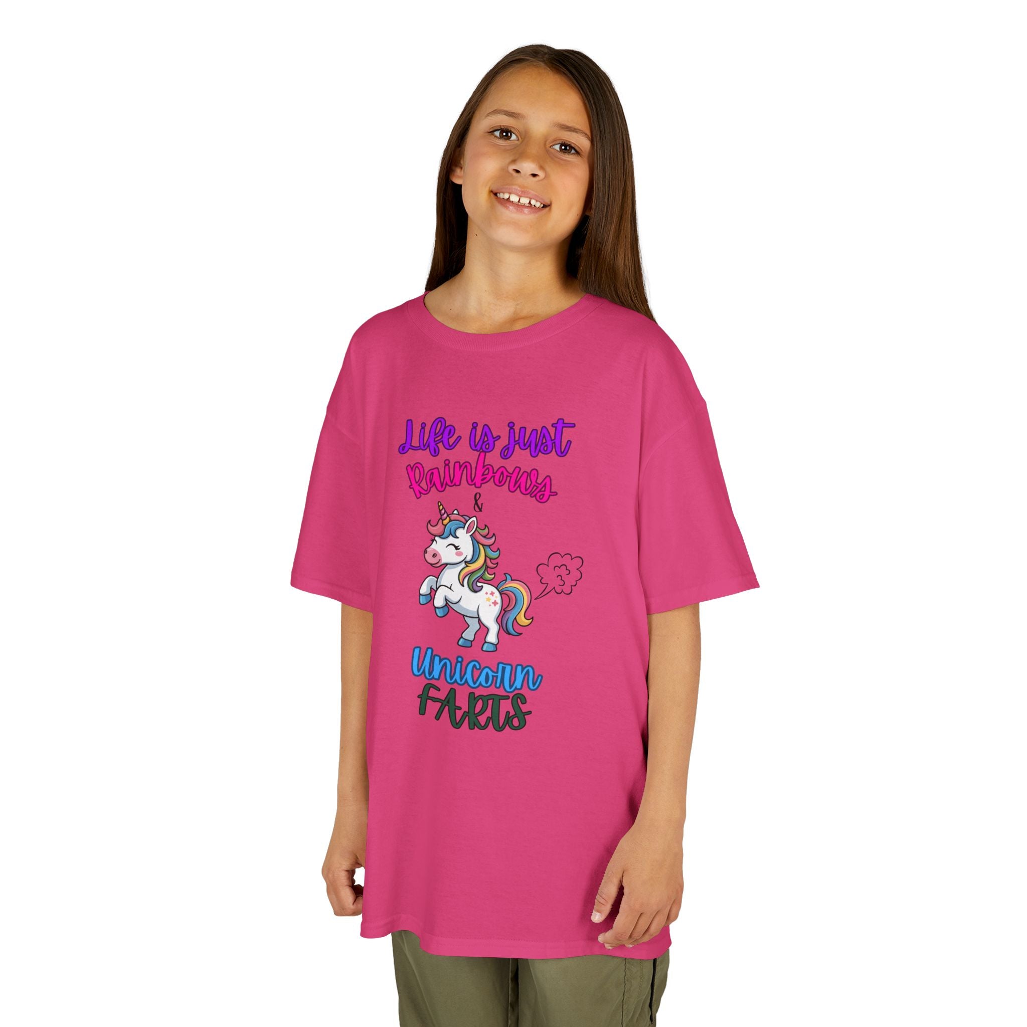 Kids T-Shirt — "Life Is Just Rainbows, Unicorn Facts" Cute Unicorn Tee for Girls & Boys