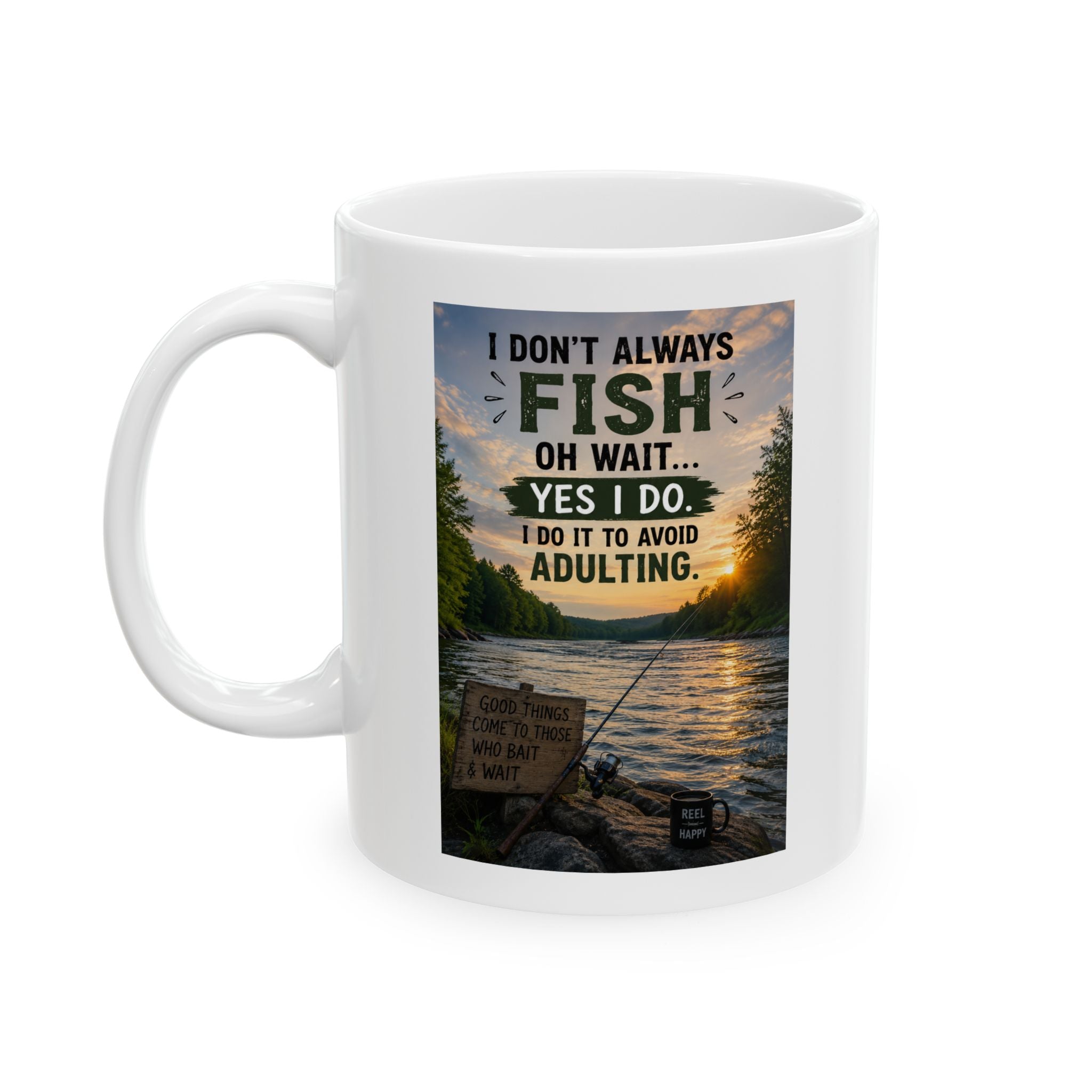 Scenic Sunrise Lake Ceramic Mug (11oz & 15oz) — Tranquil Nature Coffee Cup