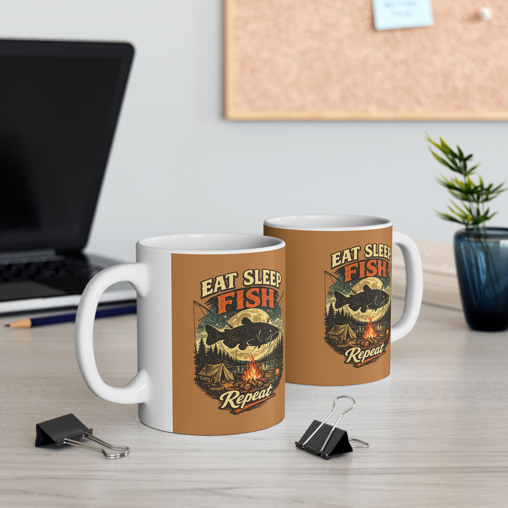 Cat Whisperer Ceramic Mug — Retro Feline Illustration (11oz & 15oz)