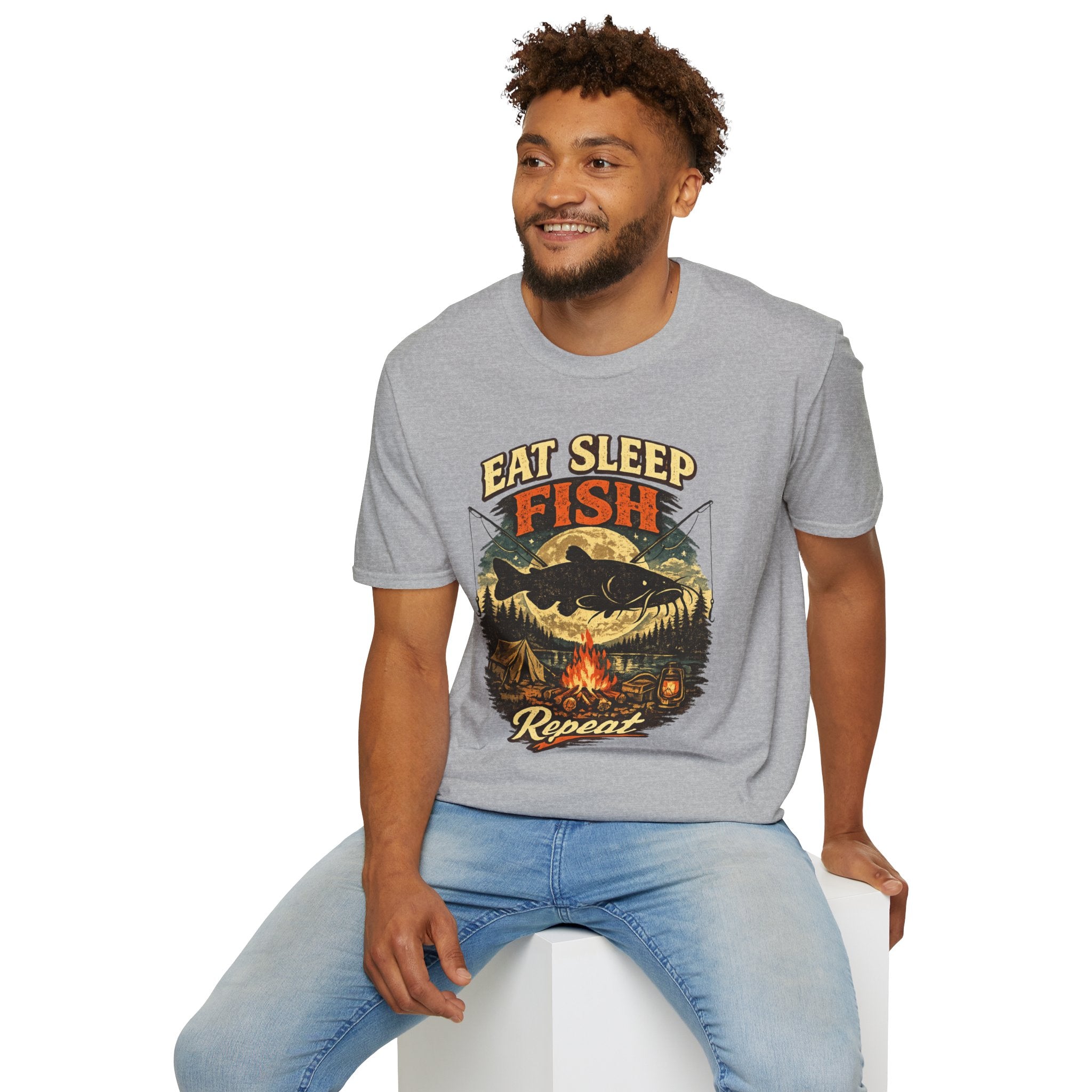 Eat Sleep Fishing Repeat Vintage Camping T-Shirt