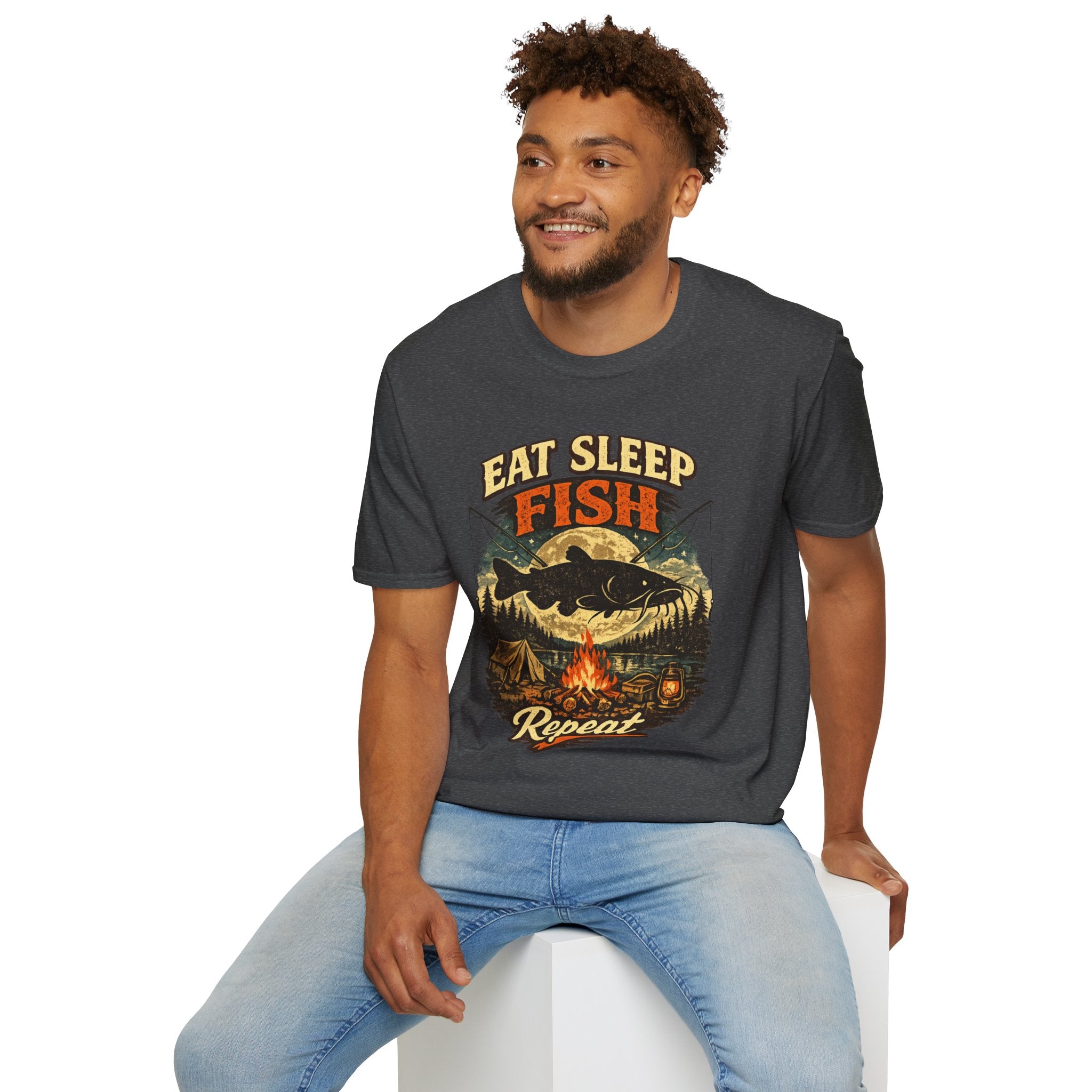 Eat Sleep Fishing Repeat Vintage Camping T-Shirt