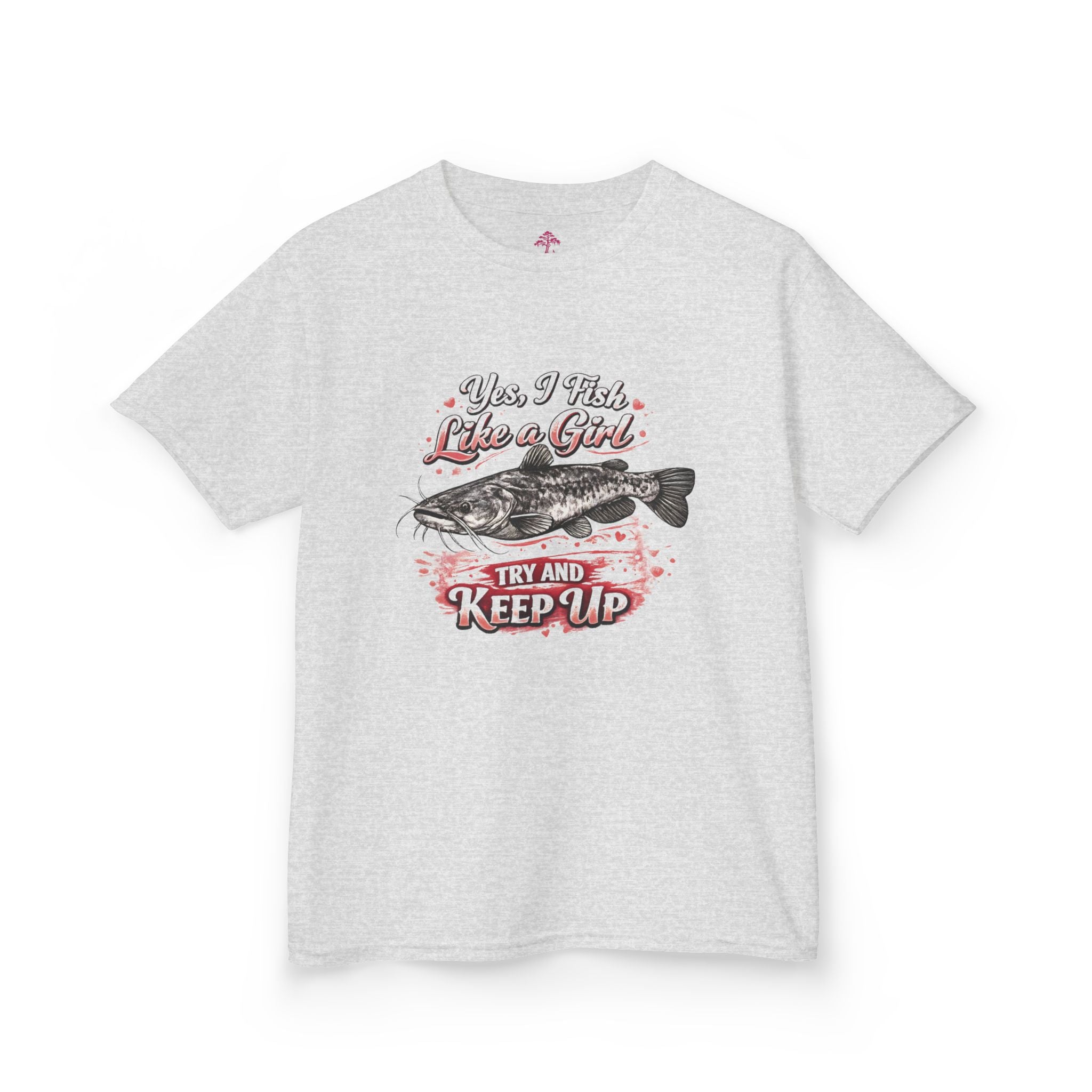 Kids Fishing T-Shirt — "Yes I Fish Like a Girl, Try and Keep Up" Cute Youth Angler Tee