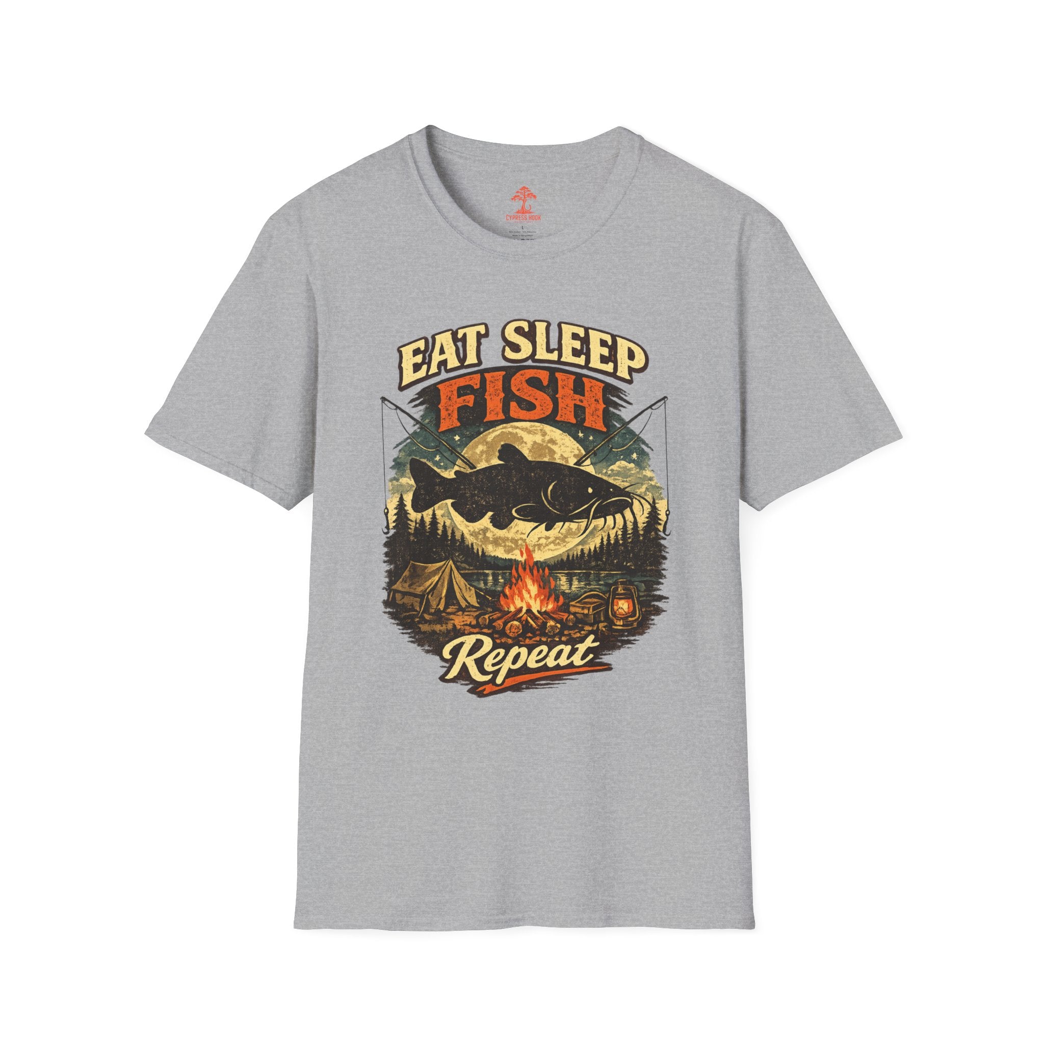 Eat Sleep Fishing Repeat Vintage Camping T-Shirt