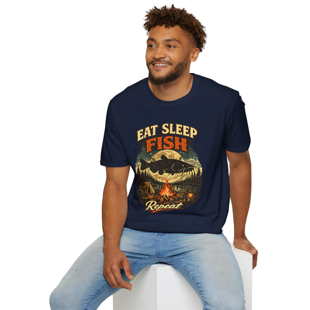 Eat Sleep Fishing Repeat Vintage Camping T-Shirt