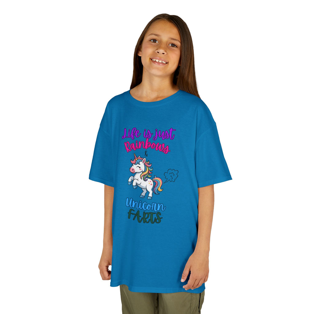 Kids T-Shirt — "Life Is Just Rainbows, Unicorn Facts" Cute Unicorn Tee for Girls & Boys