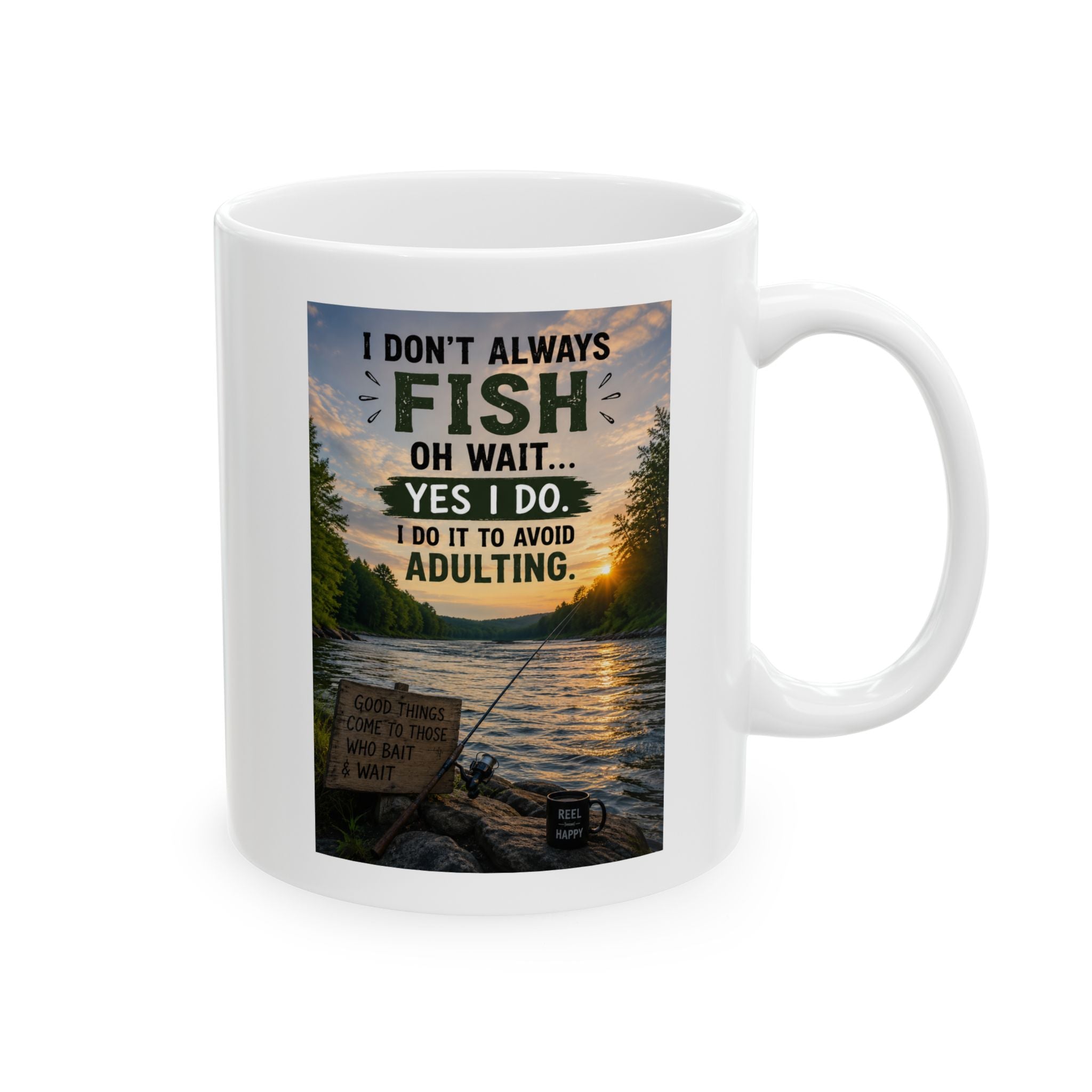 Scenic Sunrise Lake Ceramic Mug (11oz & 15oz) — Tranquil Nature Coffee Cup