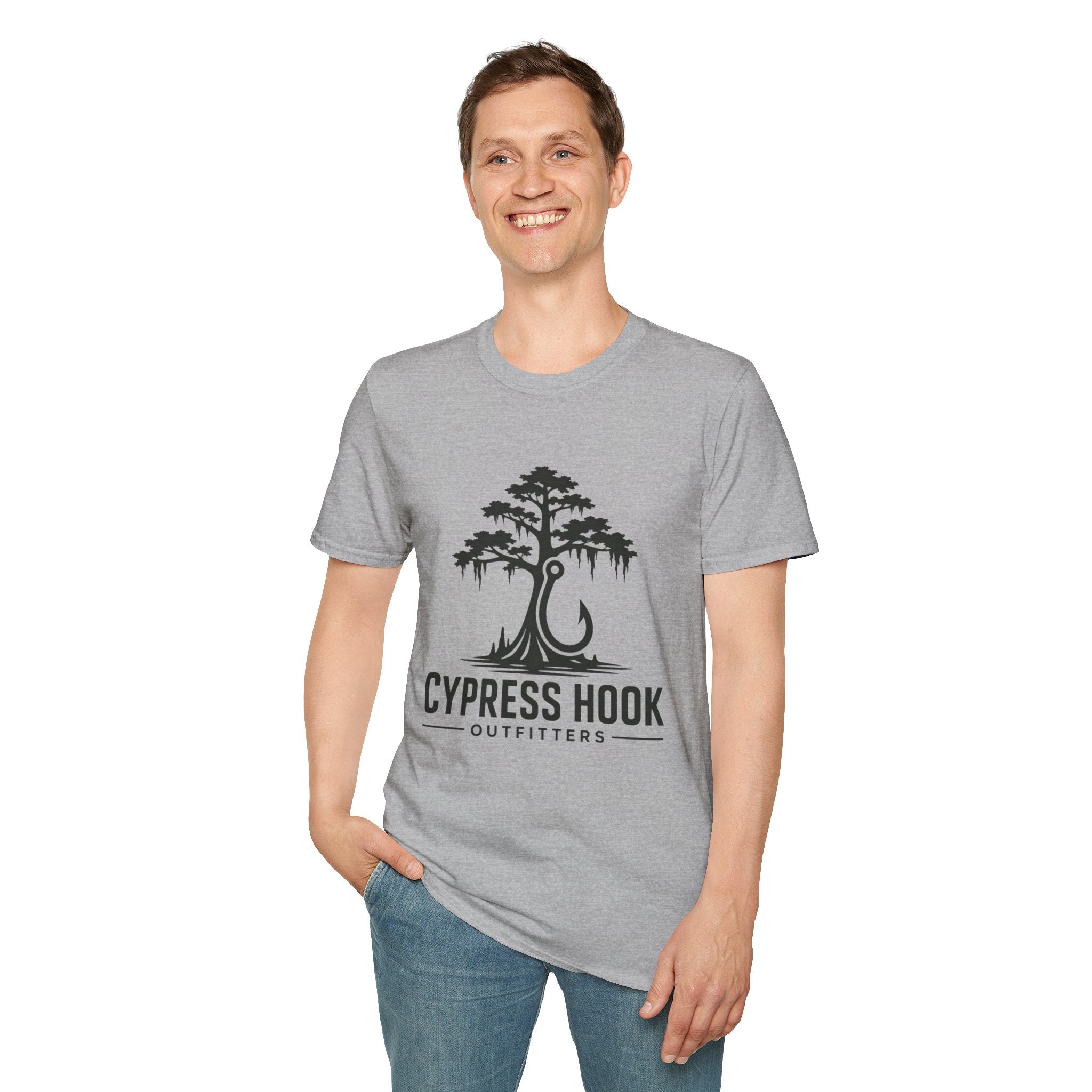 Cypress Hook T-Shirt — Southern Cypress Tree Fishing Logo Tee