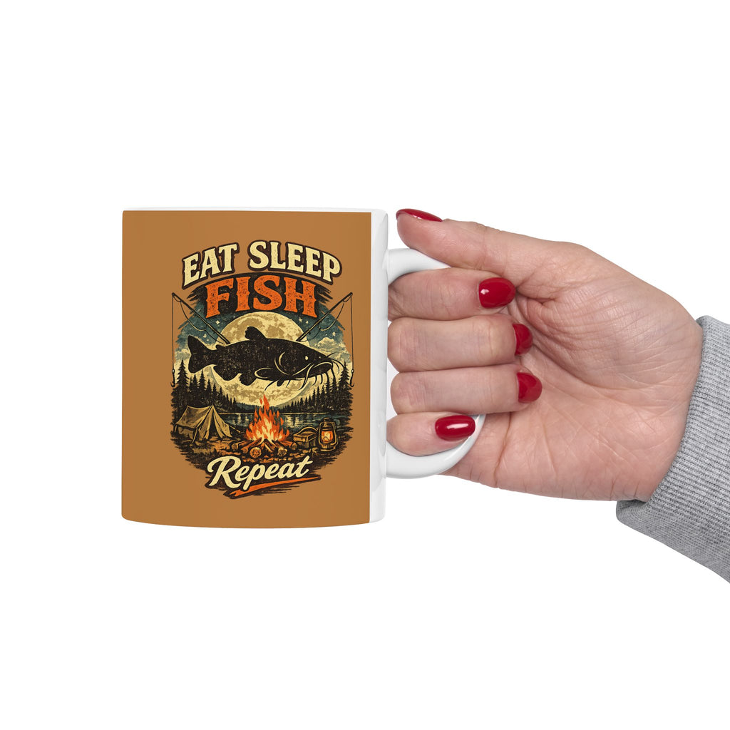 Cat Whisperer Ceramic Mug — Retro Feline Illustration (11oz & 15oz)