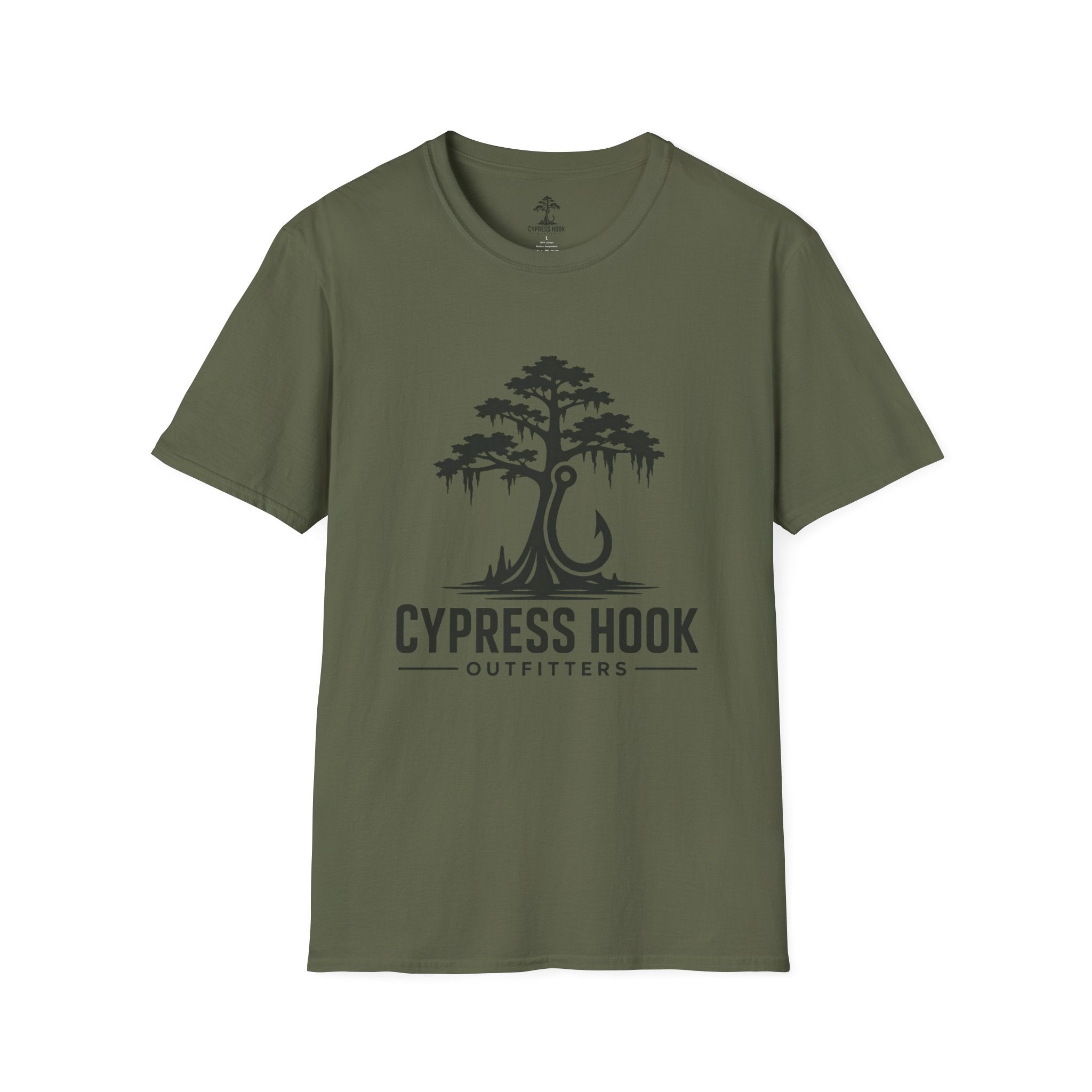 Cypress Hook T-Shirt — Southern Cypress Tree Fishing Logo Tee