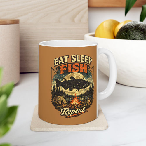 Cat Whisperer Ceramic Mug — Retro Feline Illustration (11oz & 15oz)