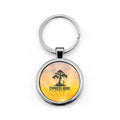 Cypress Hook Sunset Round Stainless Steel Keychain