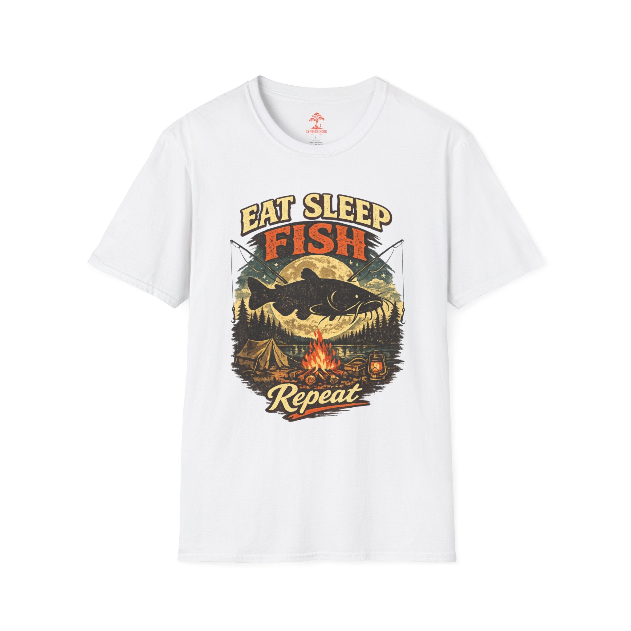 Eat Sleep Fishing Repeat Vintage Camping T-Shirt