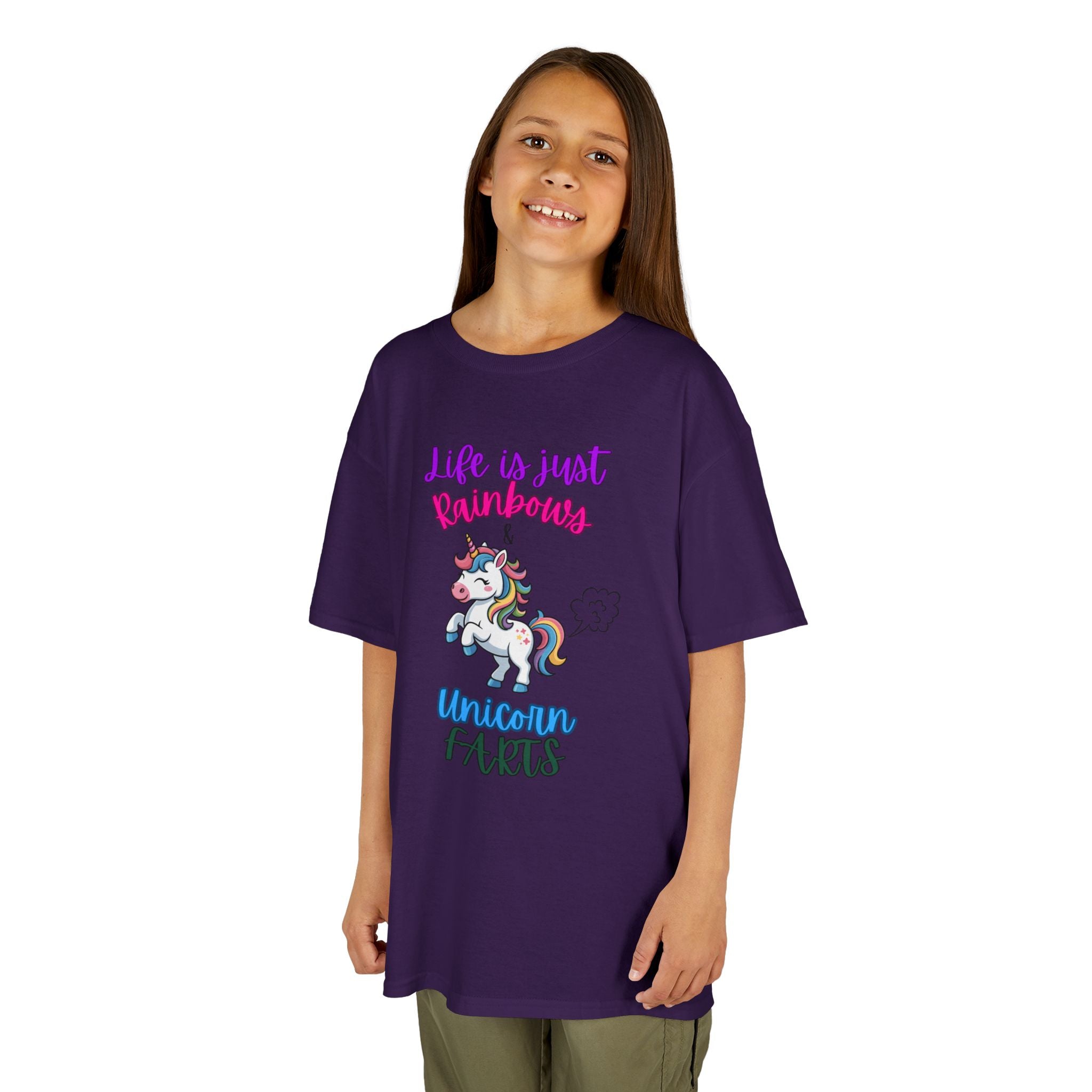 Kids T-Shirt — "Life Is Just Rainbows, Unicorn Facts" Cute Unicorn Tee for Girls & Boys