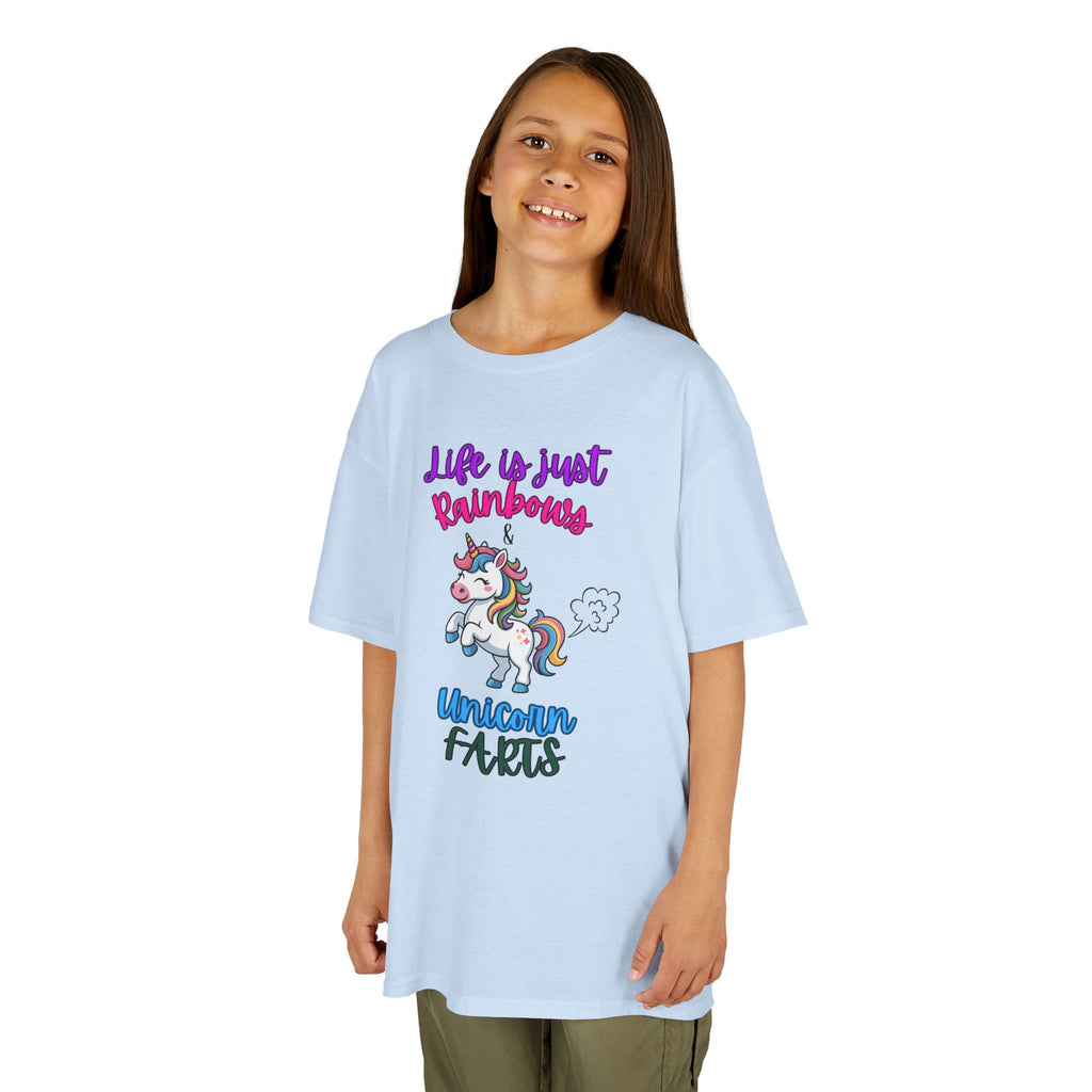 Kids T-Shirt — "Life Is Just Rainbows, Unicorn Facts" Cute Unicorn Tee for Girls & Boys