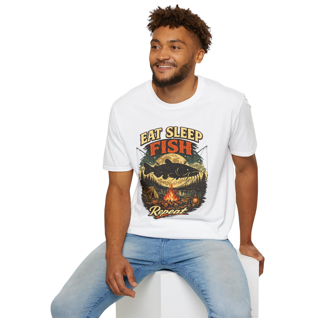 Eat Sleep Fishing Repeat Vintage Camping T-Shirt