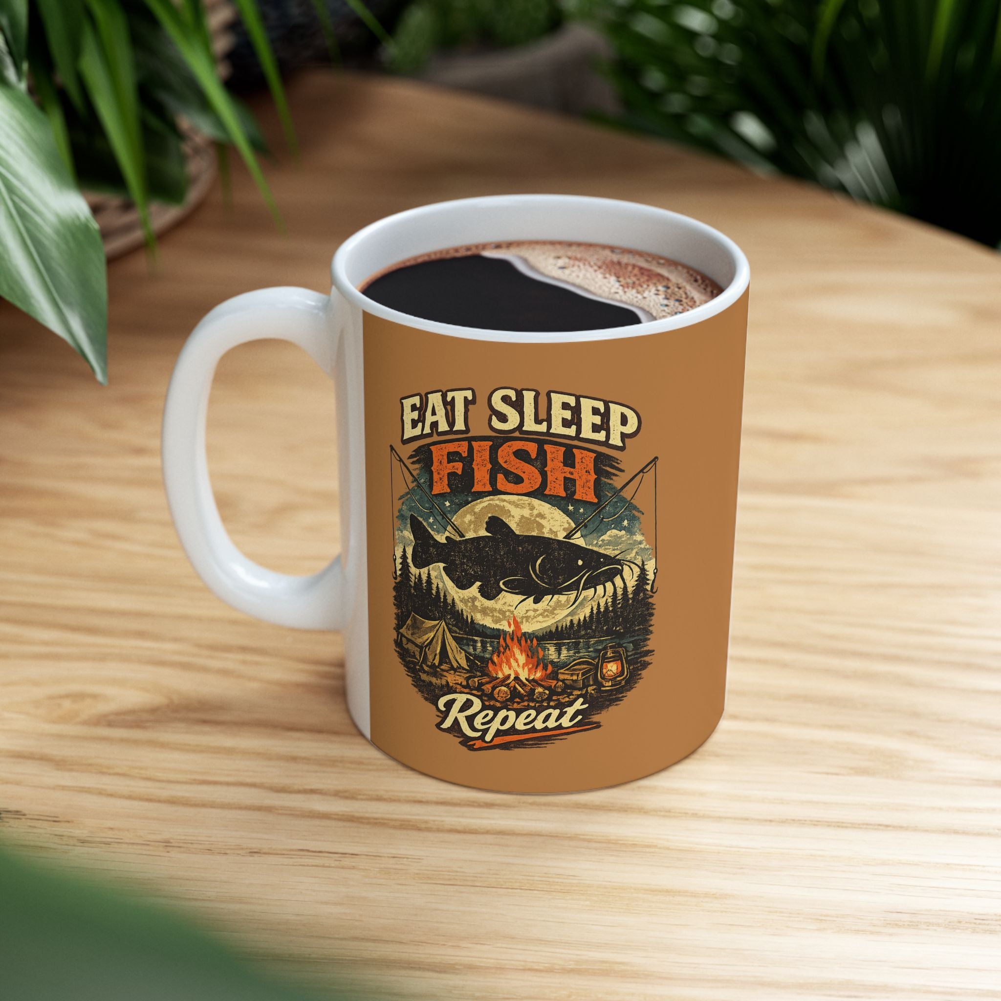Cat Whisperer Ceramic Mug — Retro Feline Illustration (11oz & 15oz)