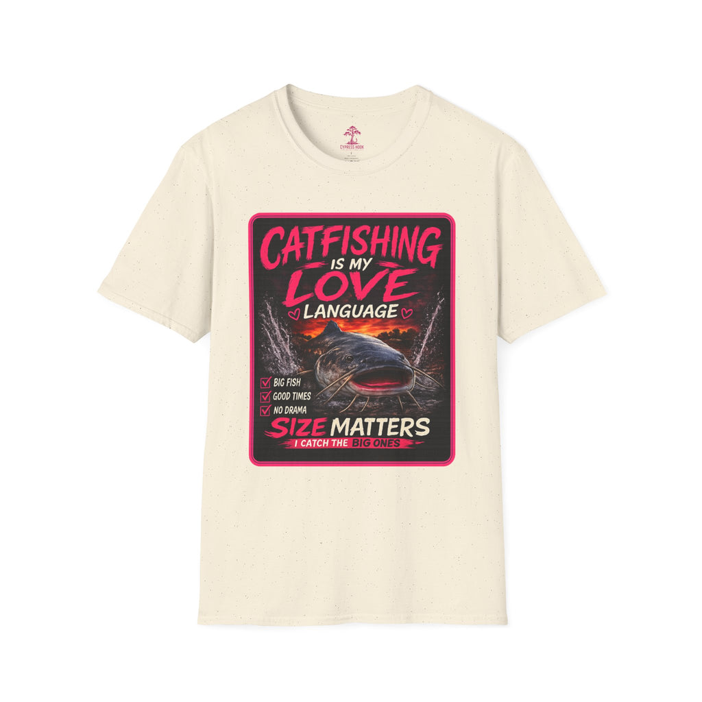 Catfishing Is My Love Language T-Shirt — Funny Fishing Graphic Tee for Anglers