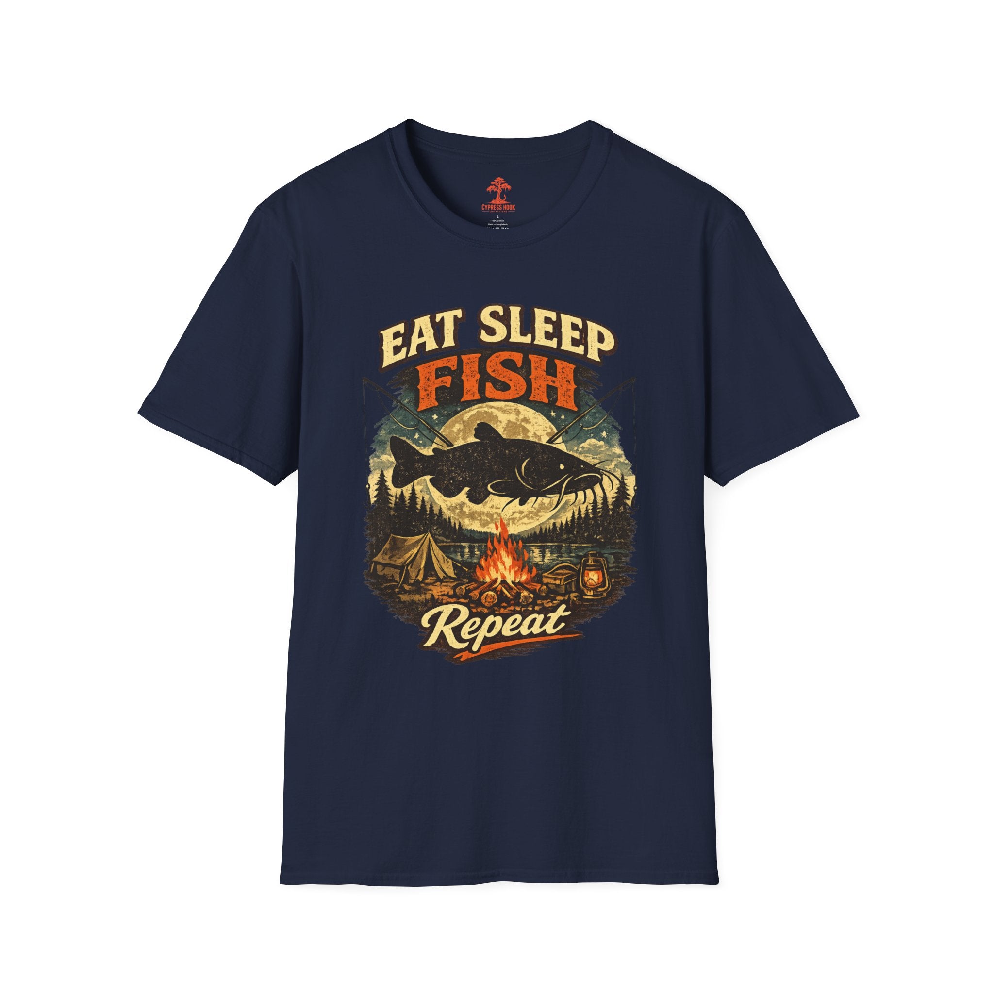 Eat Sleep Fishing Repeat Vintage Camping T-Shirt