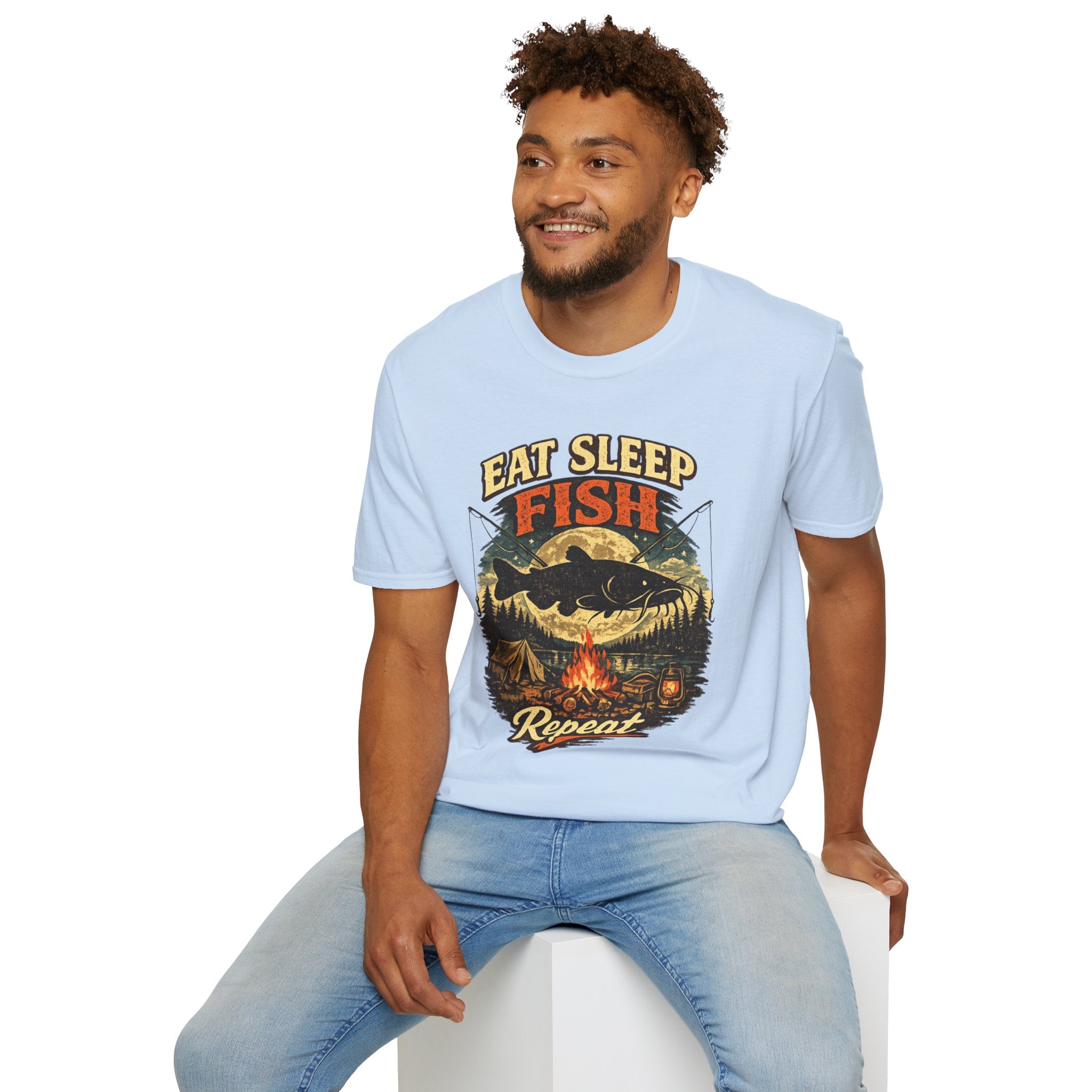Eat Sleep Fishing Repeat Vintage Camping T-Shirt