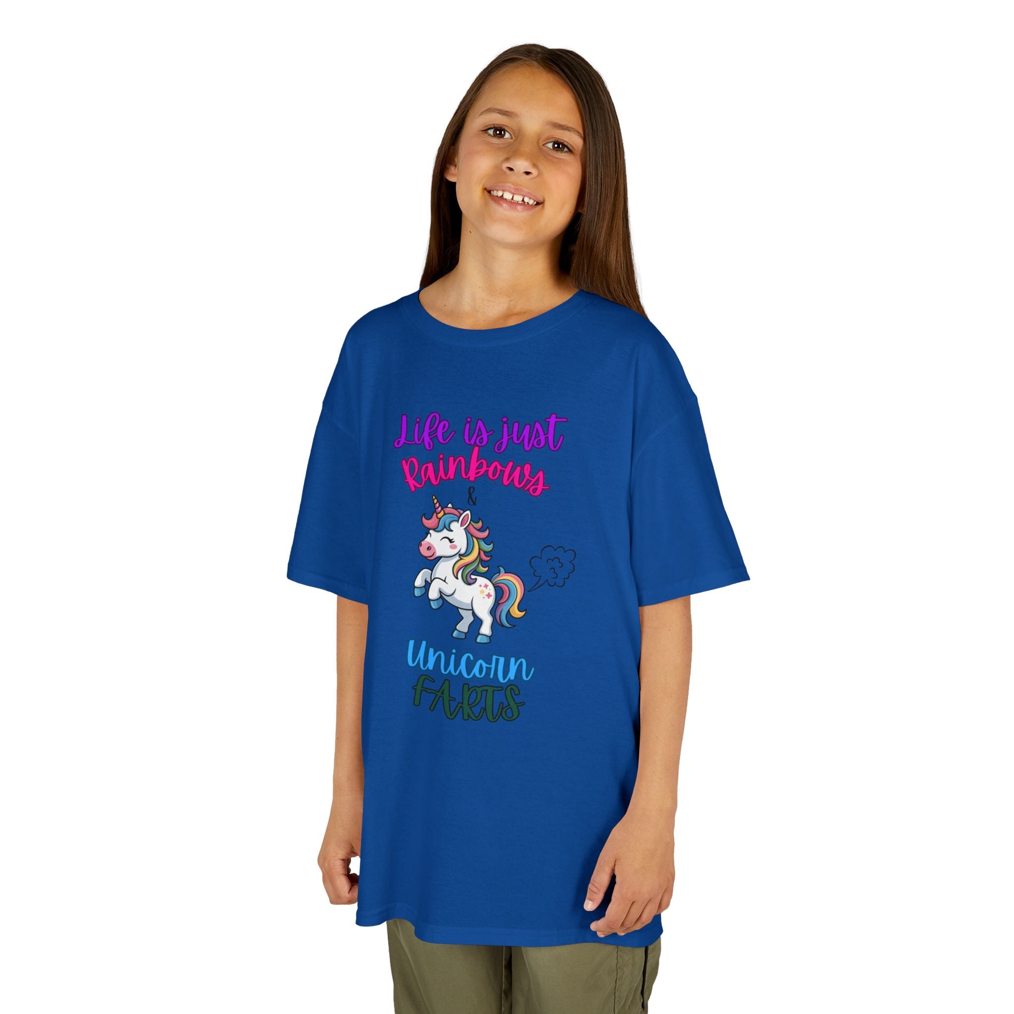 Kids T-Shirt — "Life Is Just Rainbows, Unicorn Facts" Cute Unicorn Tee for Girls & Boys